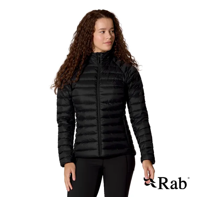 【RAB】Microlight Jacket Wmns 輕量防風羽絨立領外套 女款 黑色 #QDB95