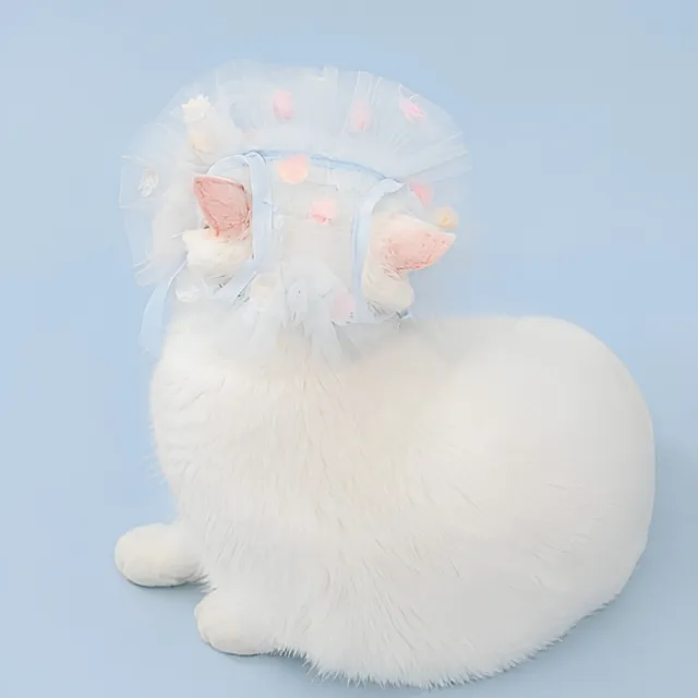 【Zoobulous 玩玩動物園】寵物帽子Bonnet｜花園精靈繁花精靈 淡藍小花 (寵物帽子/貓狗共用/寵物配件)