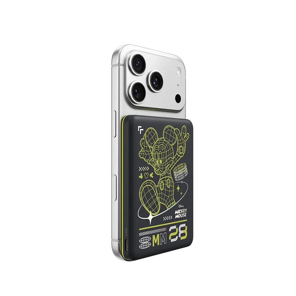 【BELKIN】BoostCharge 輕薄型磁吸式行動電源_迪士尼系列_夜光米奇_5000mAh(BPD010qcMT-DY)