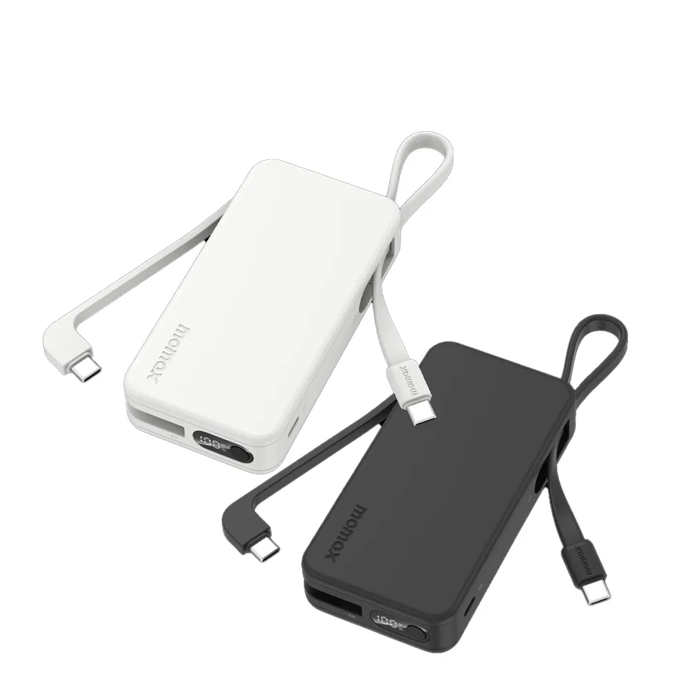 【Momax】IP138TW 1-Power Vital+ 10000mAh 1孔 30W PD雙內建 USB-C 線行動電源(自帶線/CCC認證/WH標示)