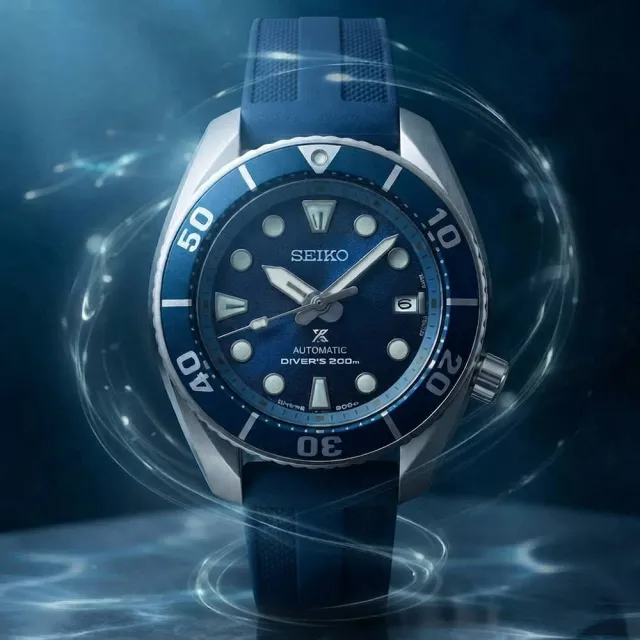 【SEIKO 精工】Prospex 亞洲限量款 印尼藍火火山 200米潛水機械錶-45mm(SPB543J1/6R35-03N0B)