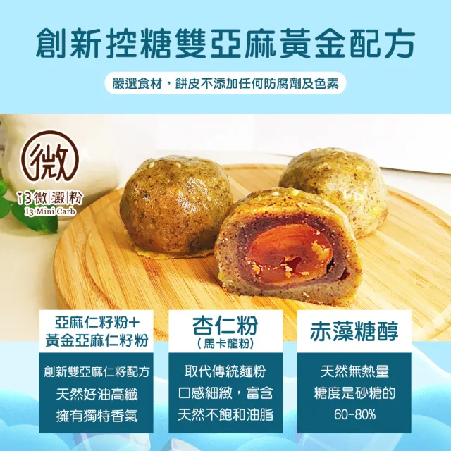 【i3微澱粉】控糖冰心紅玉烏豆蛋黃酥禮盒4入x1盒(70g 蛋奶素 月餅 手作)_年菜 年節禮盒