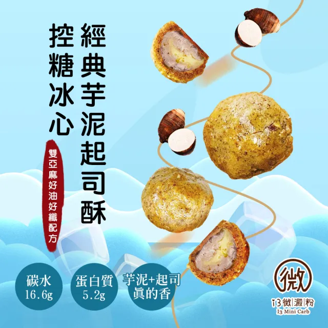 【i3微澱粉】控糖冰心經典芋泥起司酥禮盒6入x1盒(70g 蛋奶素 月餅 手作)_年菜 年節禮盒