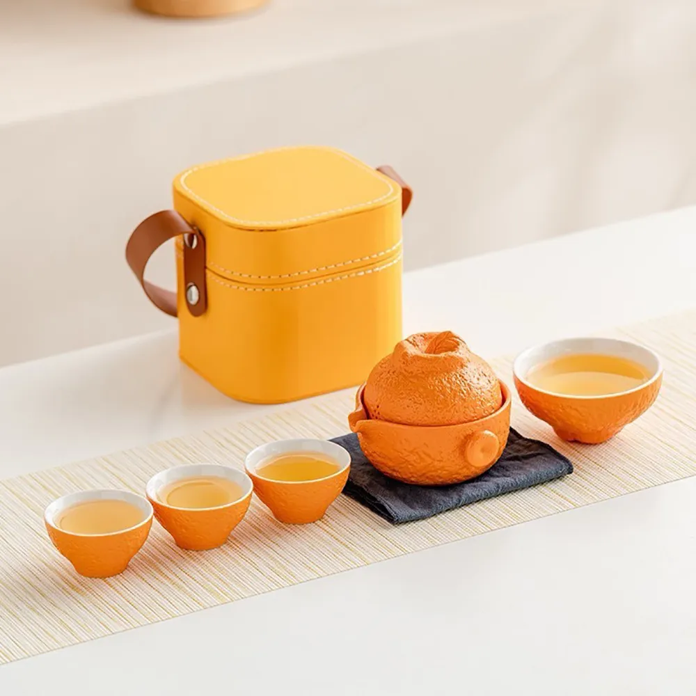 大吉大利茶寶壺 一壺四杯(便攜茶壺 茶壺組 泡茶 茶器 旅行茶組)