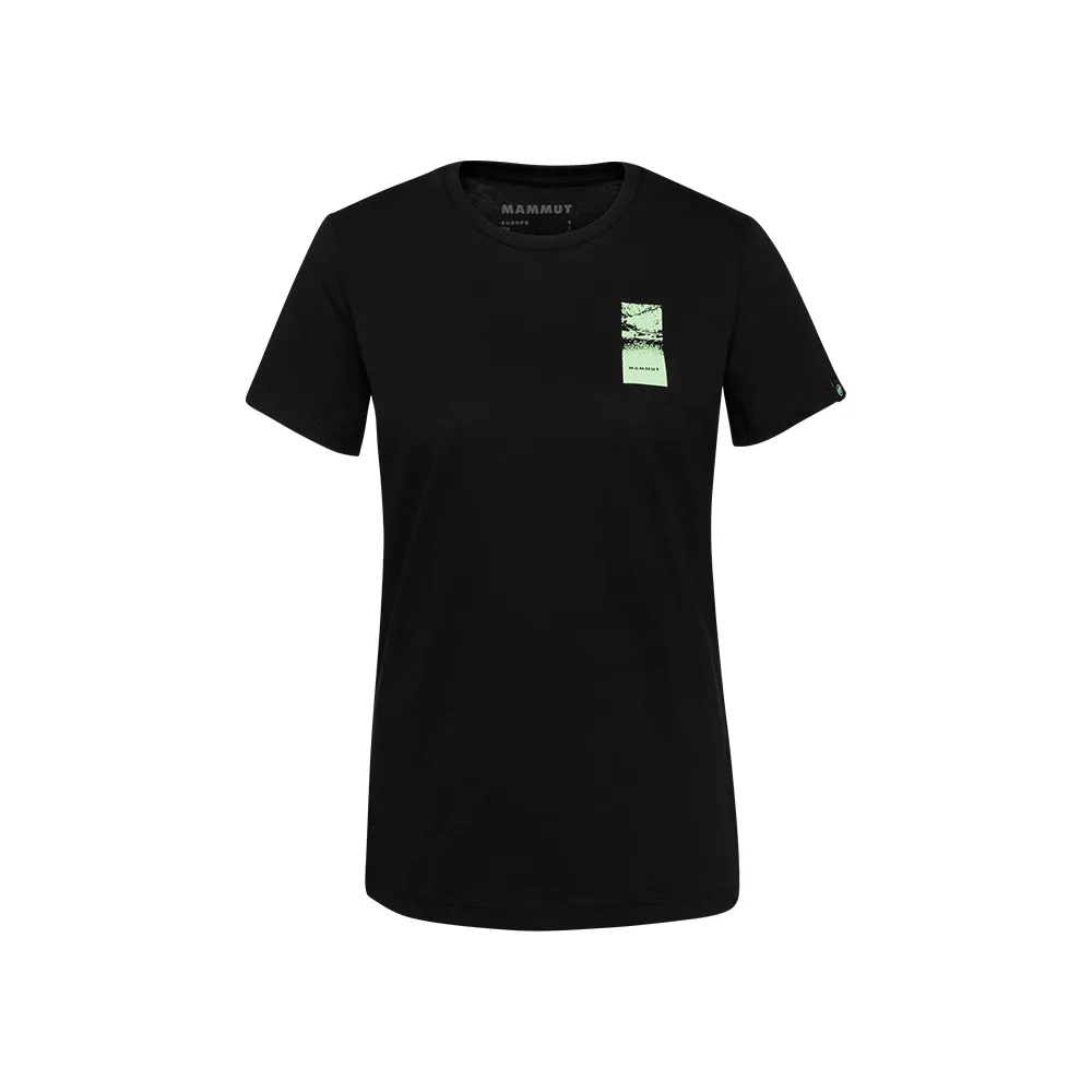 【Mammut 長毛象官方直營】Massone T-Shirt Wagon W 機能有機棉舒適短袖上衣 女款 黑色 #1017-05243