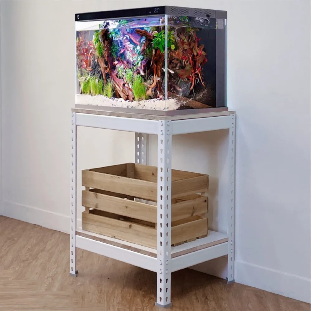【空間特工】兩層魚缸架60x30x75cm 免螺絲角鋼(附層板 附腳套 昆蟲箱架 觀察箱架)