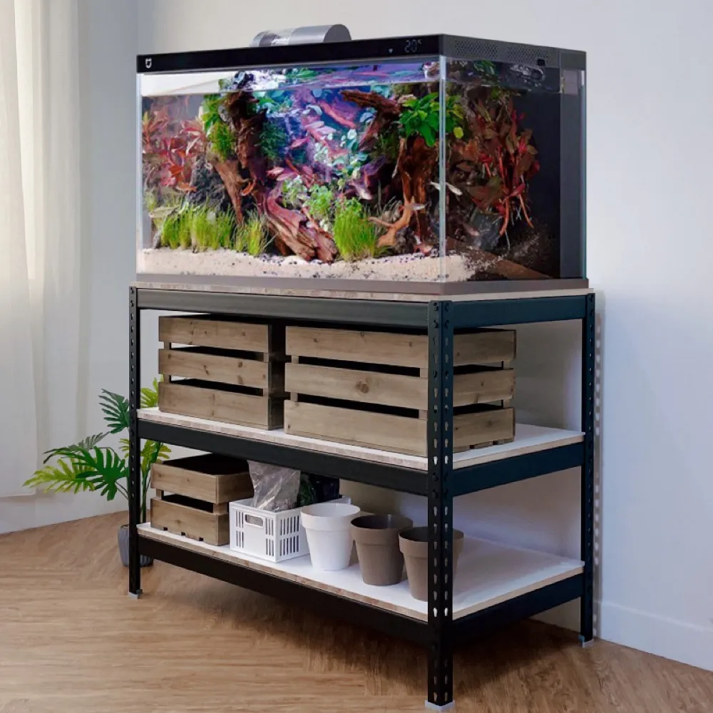 【空間特工】三層魚缸架120x30x75cm 免螺絲角鋼(附層板 附腳套 昆蟲箱架 觀察箱架)