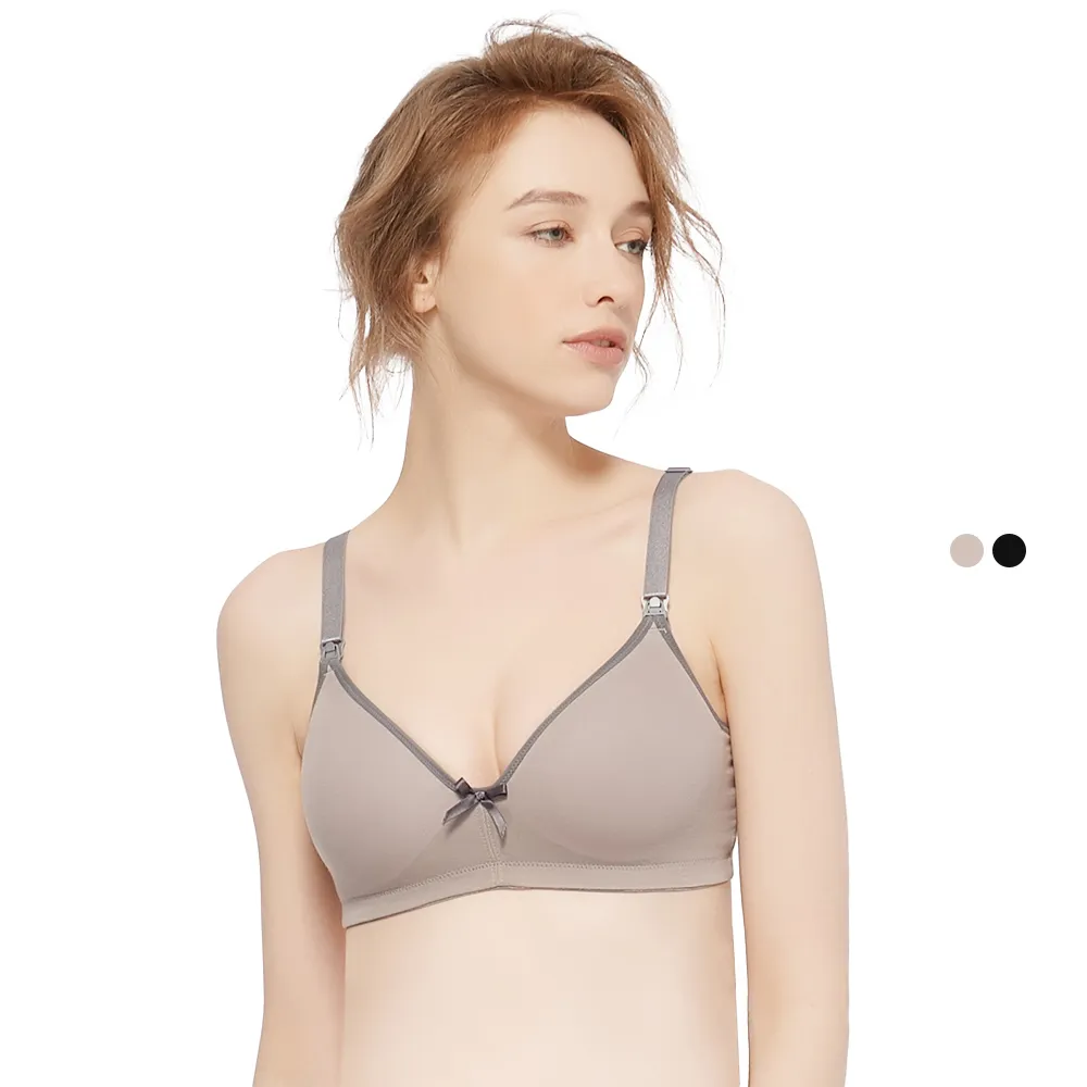 【Gennies 奇妮】3件組*哺乳內衣 莫代爾無痕無鋼圈內衣(共2色)