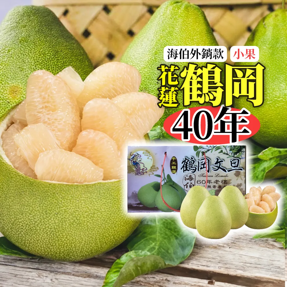 【初品果】海伯 花蓮鶴岡 外銷精品老欉文旦10斤10-14顆x2箱 (小果 中秋禮盒企業採購 送禮)