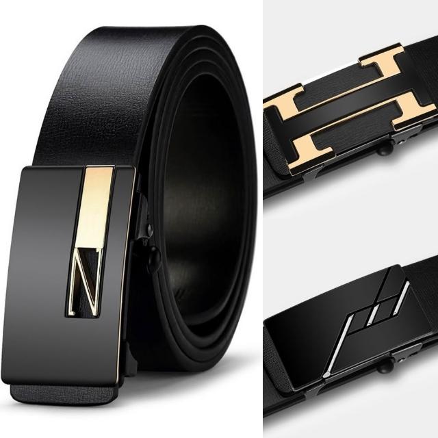 【巴黎精品】現貨+預購 真皮皮帶男牛皮腰帶商務皮帶金屬皮帶男西裝褲(無牙自動扣耐磨男皮帶18款b1a161)
