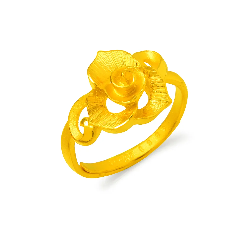【GJS 金敬順】黃金戒指 花形 彩鐳 女戒(金重:1.10錢/+-0.03錢)
