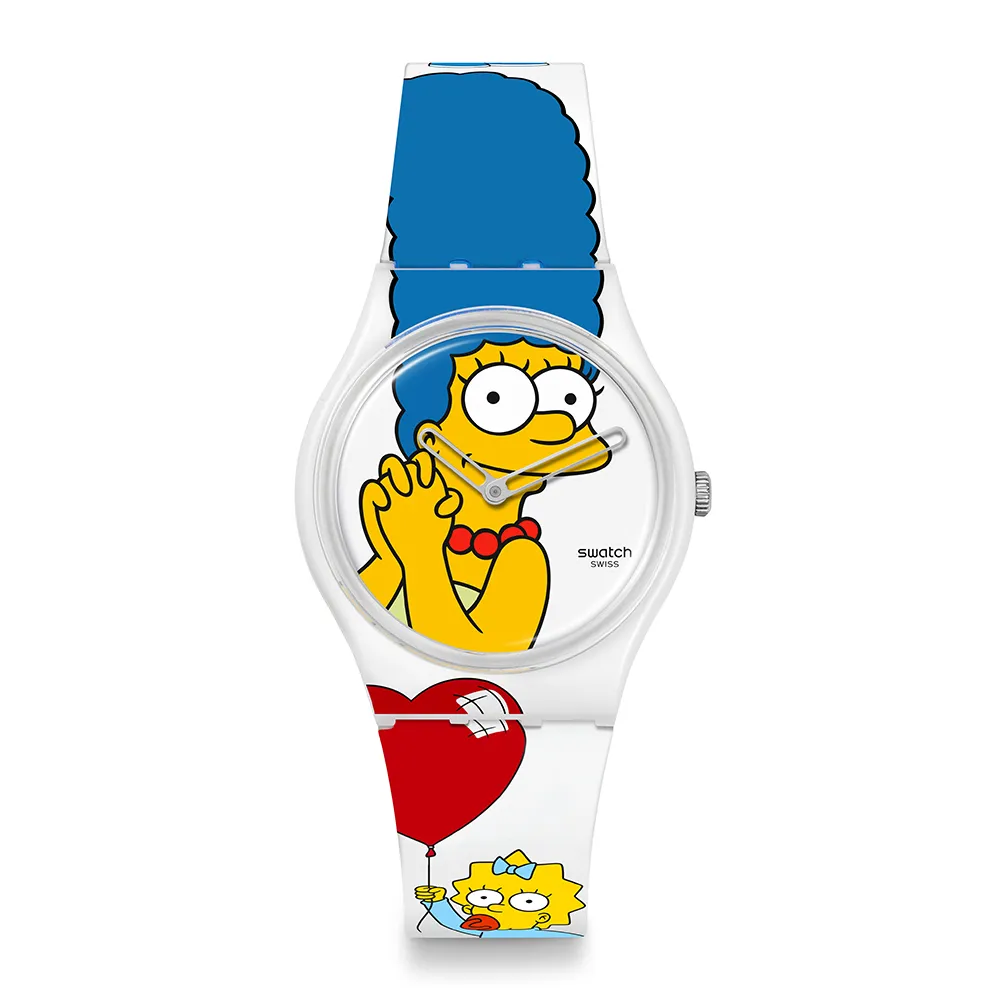 【SWATCH】BEST. MOM. EVER. 辛普森家庭/經典手錶/男錶/女錶/瑞士製造 SO28Z116(34mm)