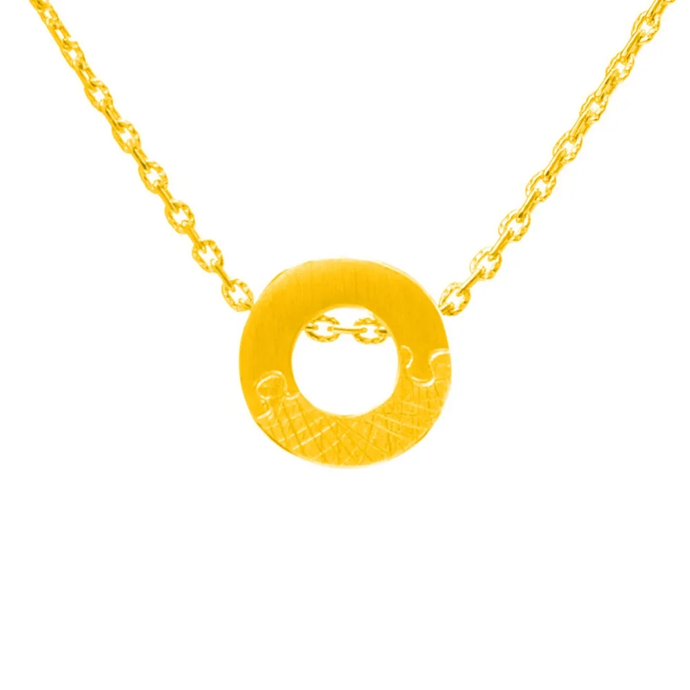 【Just Gold 鎮金店】甜蜜圈套-小 黃金吊墜(不含鍊)