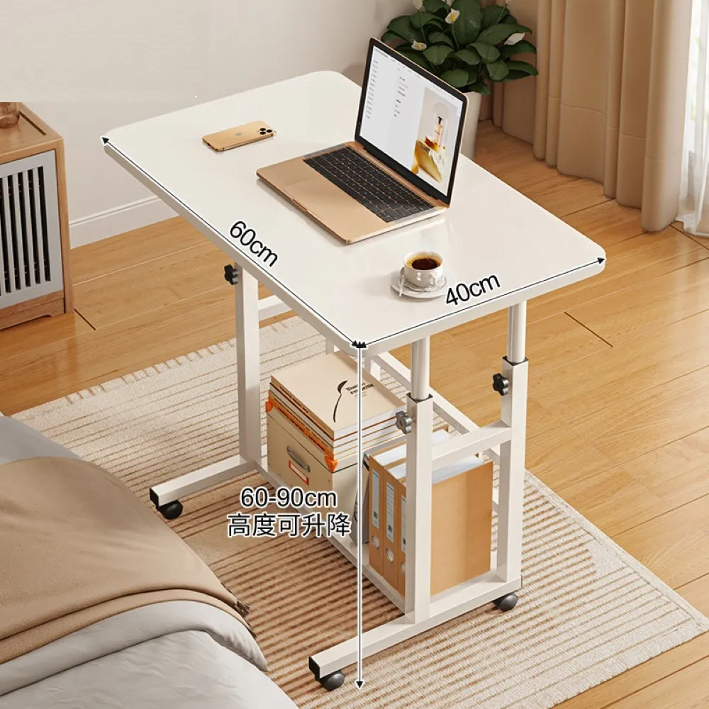 【MINE家居】可滑動升降懶人桌 沙發桌 60x40(弧形邊角 品質鋼架 結實耐用)