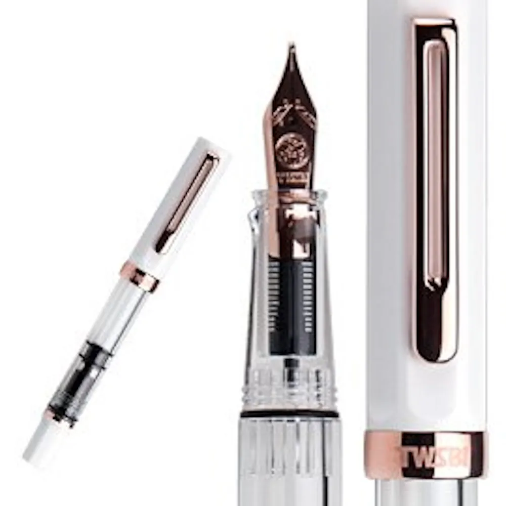 【TWSBI 三文堂】ECO 系列鋼筆》白色 & 玫瑰金
