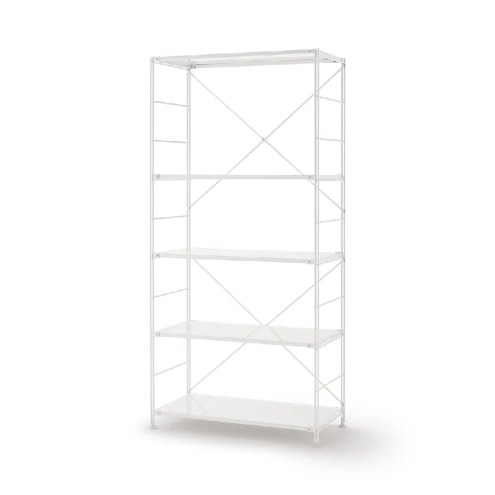 【MUJI 無印良品】SUS鋼製層架組/亮面淺灰/寬/大(大型家具配送)