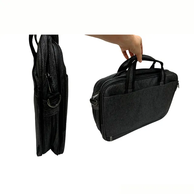 【SNOW.bagshop】雙11 文件包 二主袋+外袋共四層 大容量 可A4資料夾 防水尼龍 底部加大 附長背帶