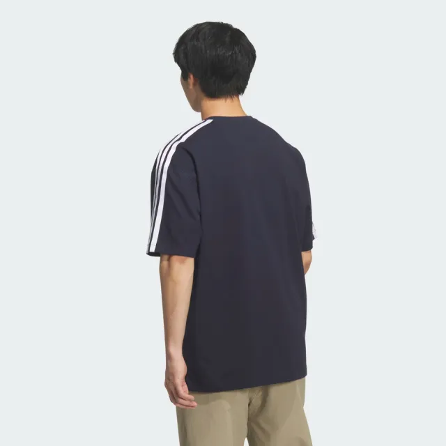 【adidas 愛迪達】Es+ 3s S/S Tee 男 T恤 運動上衣 休閒短袖 純棉 深藍(KF3737)