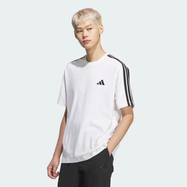 【adidas 愛迪達】Es+ 3s S/S Tee 男 T恤 運動上衣 休閒短袖 純棉 白(KF3739)
