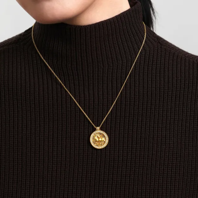 【點睛品】駿馬奔騰 紅寶石 鑽石黃金項鍊