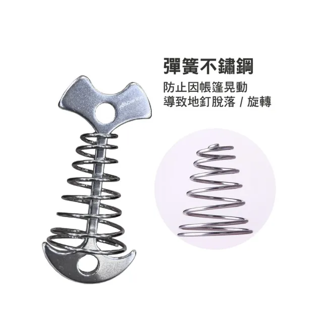 【逐露天下】彈簧魚骨釘 加長版 魚骨釘 棧板釘 營繩固定器 棧板神器 營釘 帳篷