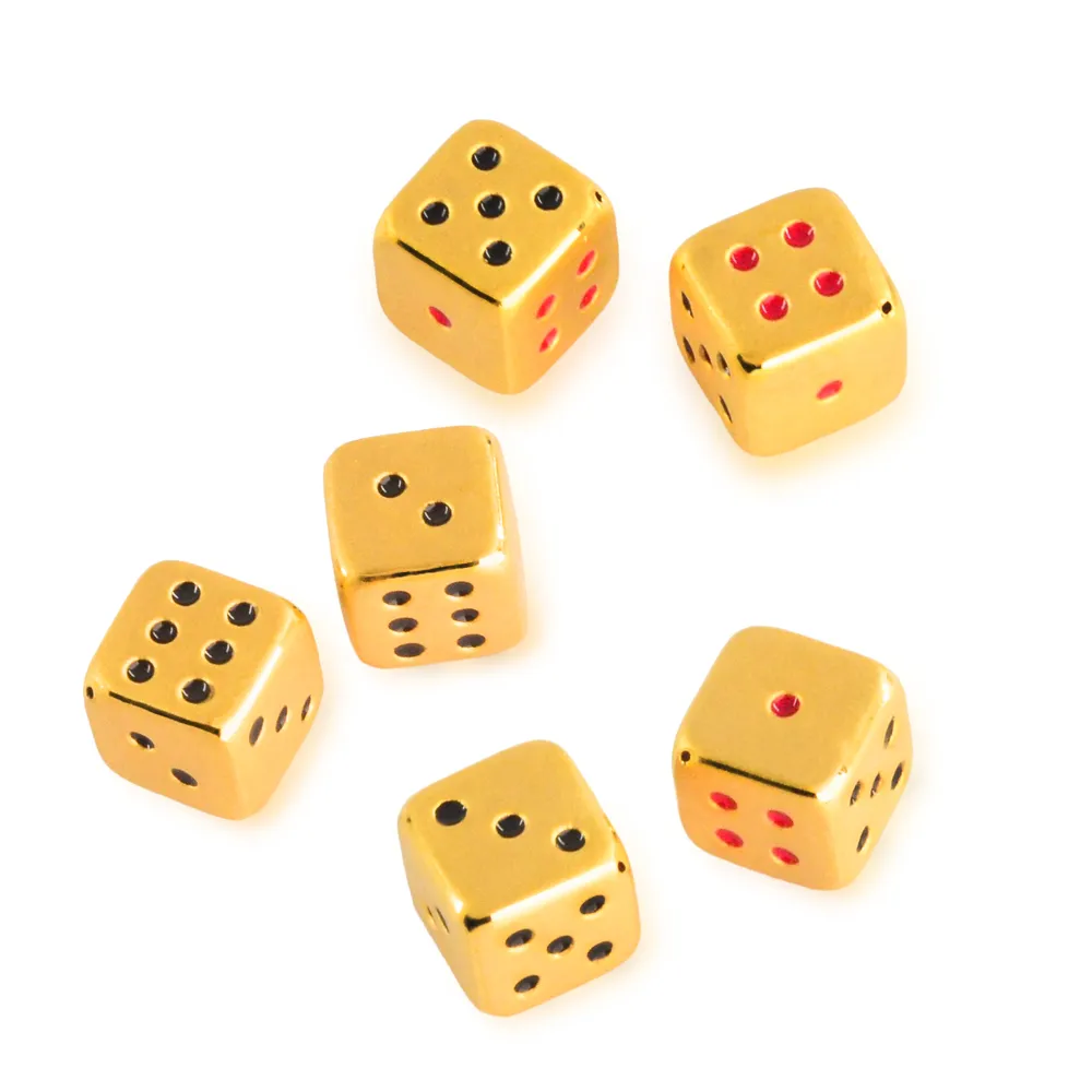 【福西珠寶】黃金擺件 彩色小骰子黃金擺件 仿真立體迷你骰子造型 可愛收藏擺件 (金重0.30錢正負0.03錢)