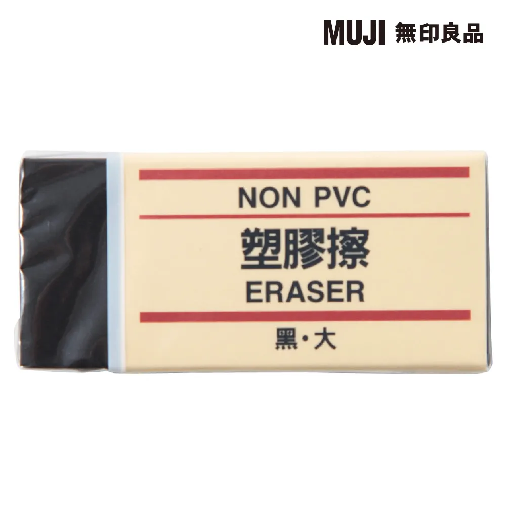 【MUJI 無印良品】塑膠擦/黑.大
