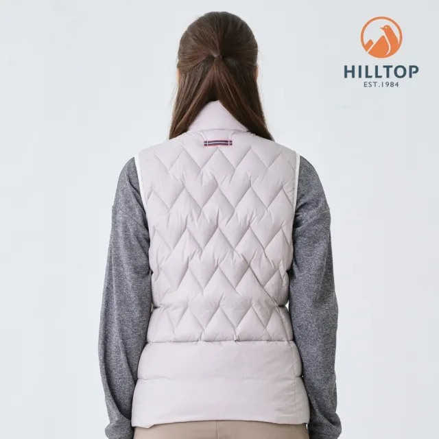 【Hilltop 山頂鳥】超潑水石墨烯蓄熱羽絨內背心(雙面穿) 女款 淺灰紫｜PF25XFI1ECNB