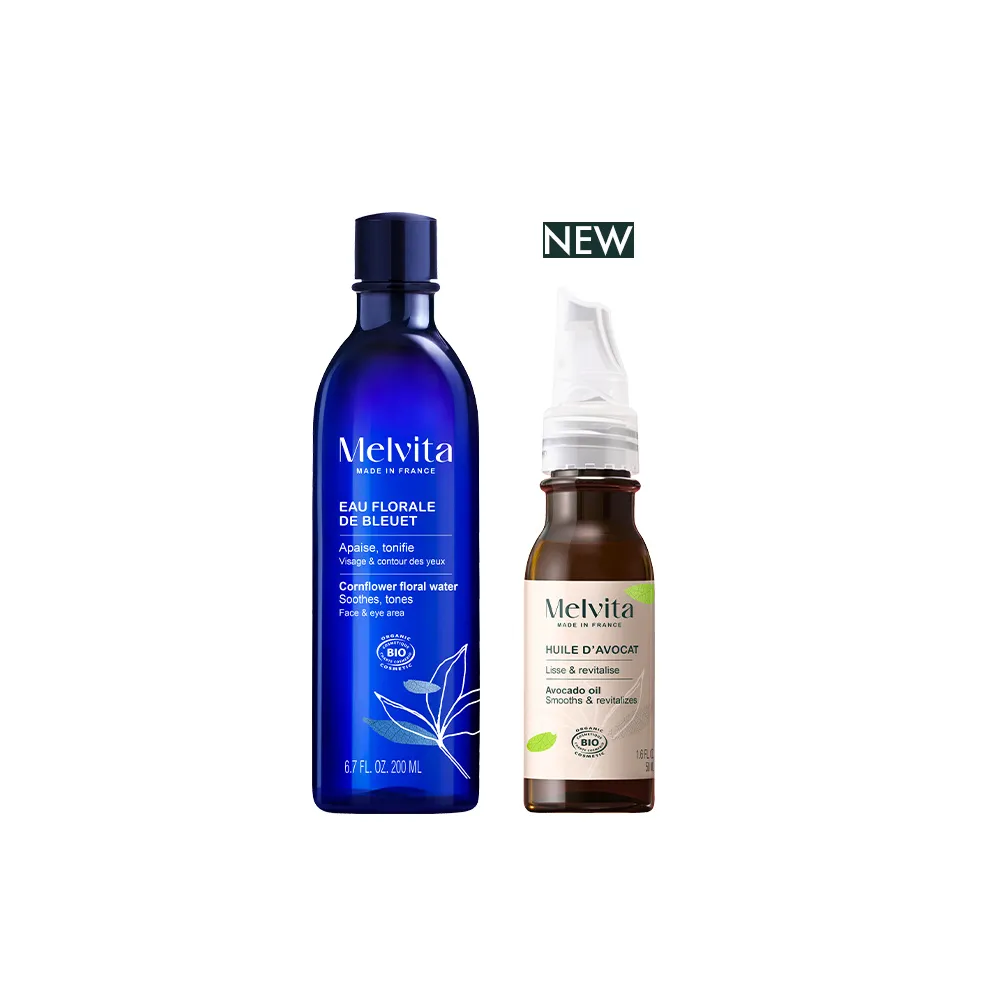 【Melvita 蜜葳特】油水護眼雙星組(矢車菊花粹200ml+酪梨油50ml)