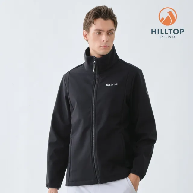 【Hilltop 山頂鳥】WINDSTOPPER 3L防風透氣保暖刷毛外套 (可銜接GORE-TEX外件) 男款 黑｜PH22XM66ECA0