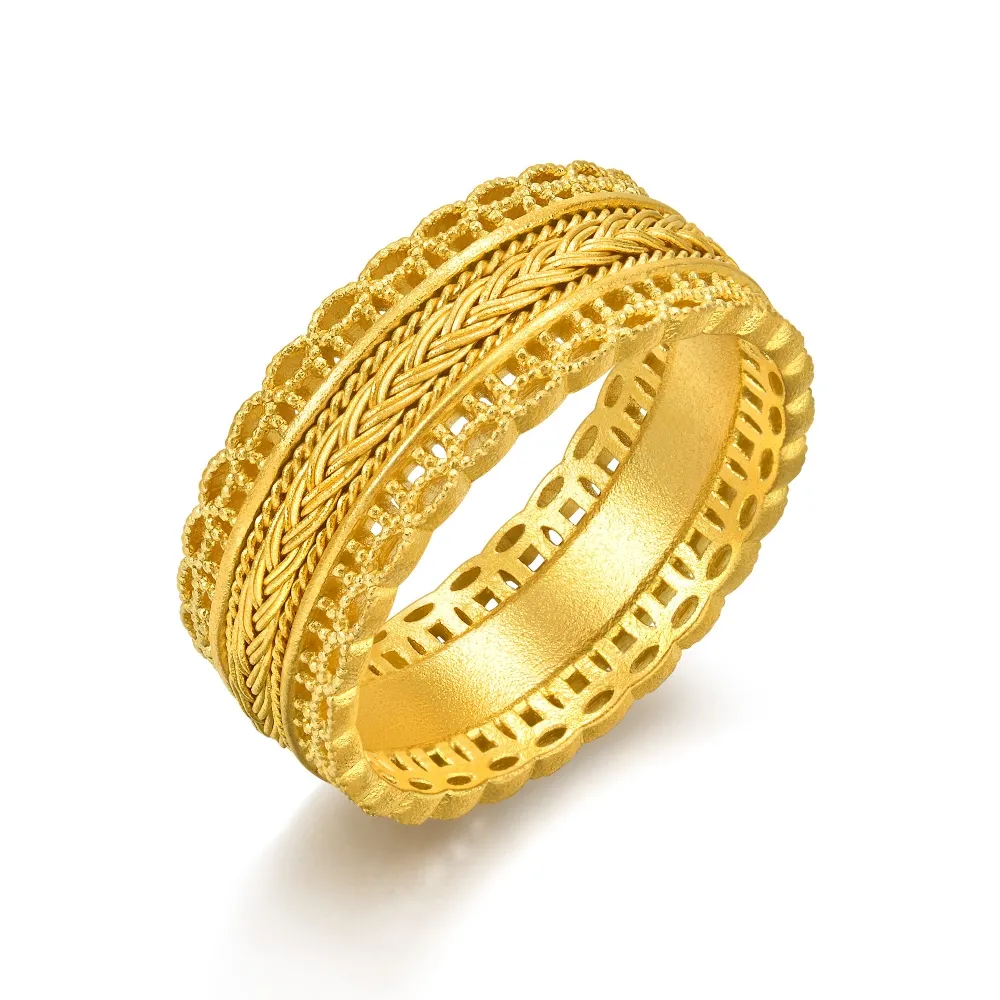 【點睛品】花絲編織 黃金戒指_計價黃金(港圍11號)