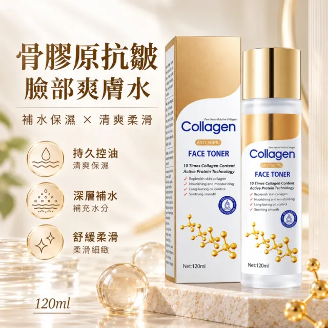 【iBloom】SADOER骨膠原抗皺臉部爽膚水120ml 6入組 (化妝水 爽膚水 補水保濕 改善乾燥)