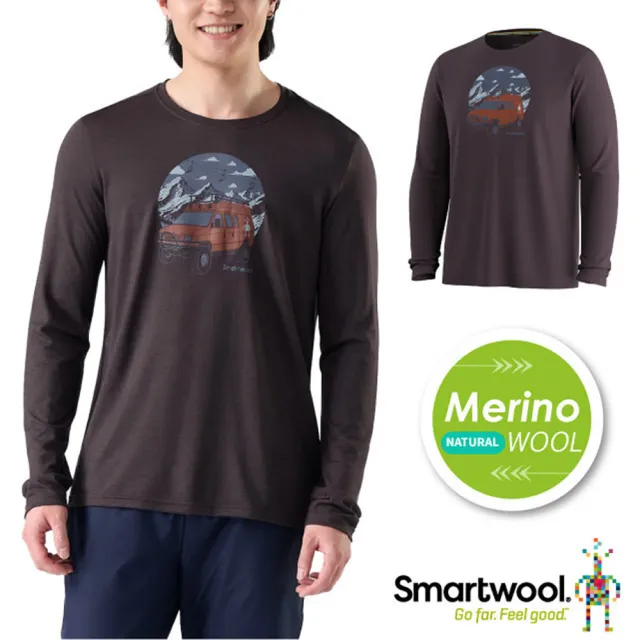 【SmartWool】男 美麗諾羊毛 Merino Wool 塗鴉長Tee(雪峰追行).圓領長袖T恤/ SW003170