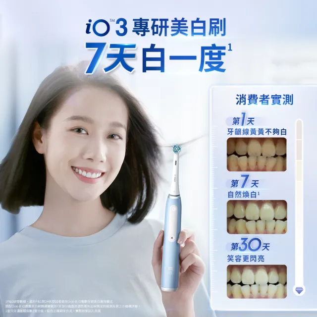 【Oral-B 歐樂B】iO3 微磁電動牙刷 兩色可選