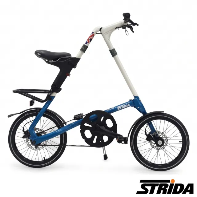 【STRiDA】速立達 18吋SX單速碟剎折疊腳踏車/三角形單車-白藍INDIGO PURE