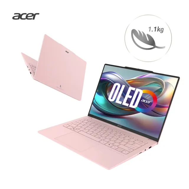 【Acer 宏碁】14吋Ultra5極致輕薄OLED AI筆電-柔霧粉(Swift Air/SFA14-71M-5001/Ultra5-125H/16G/512G/W11)
