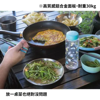 【NUIT 努特】小牛露營裝備推車 黑色大輪版 加長拉桿 折疊式 露營推車(NTF177BKBH黑大輪桌板套組)