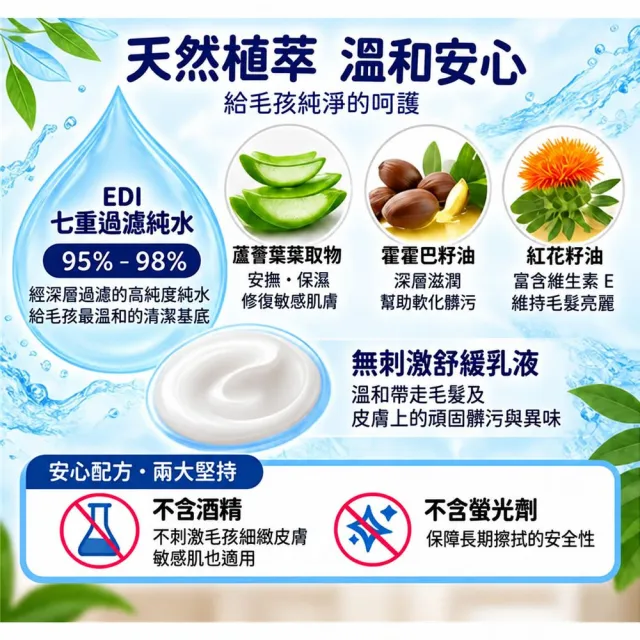 【DONO’S DIARY 成長日記】Pet Soft 寵物用濕巾 超值組 清潔 溫和除臭100抽x12包x1箱(共12包)