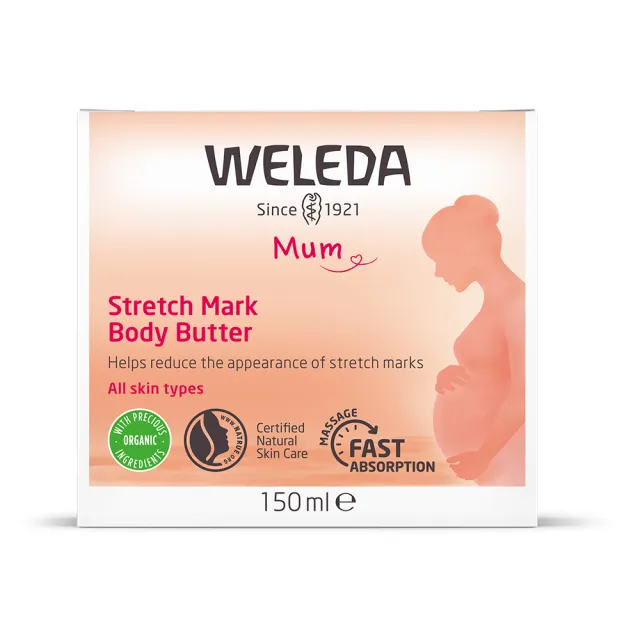 【WELEDA 薇蕾德】孕媽咪緊緻撫紋霜 150ml/罐(緩解乾燥緊繃滋潤肌膚)