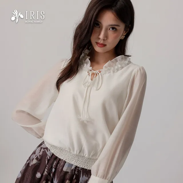 【IRIS 艾莉詩】柔雅雪紡荷葉領上衣-66126
