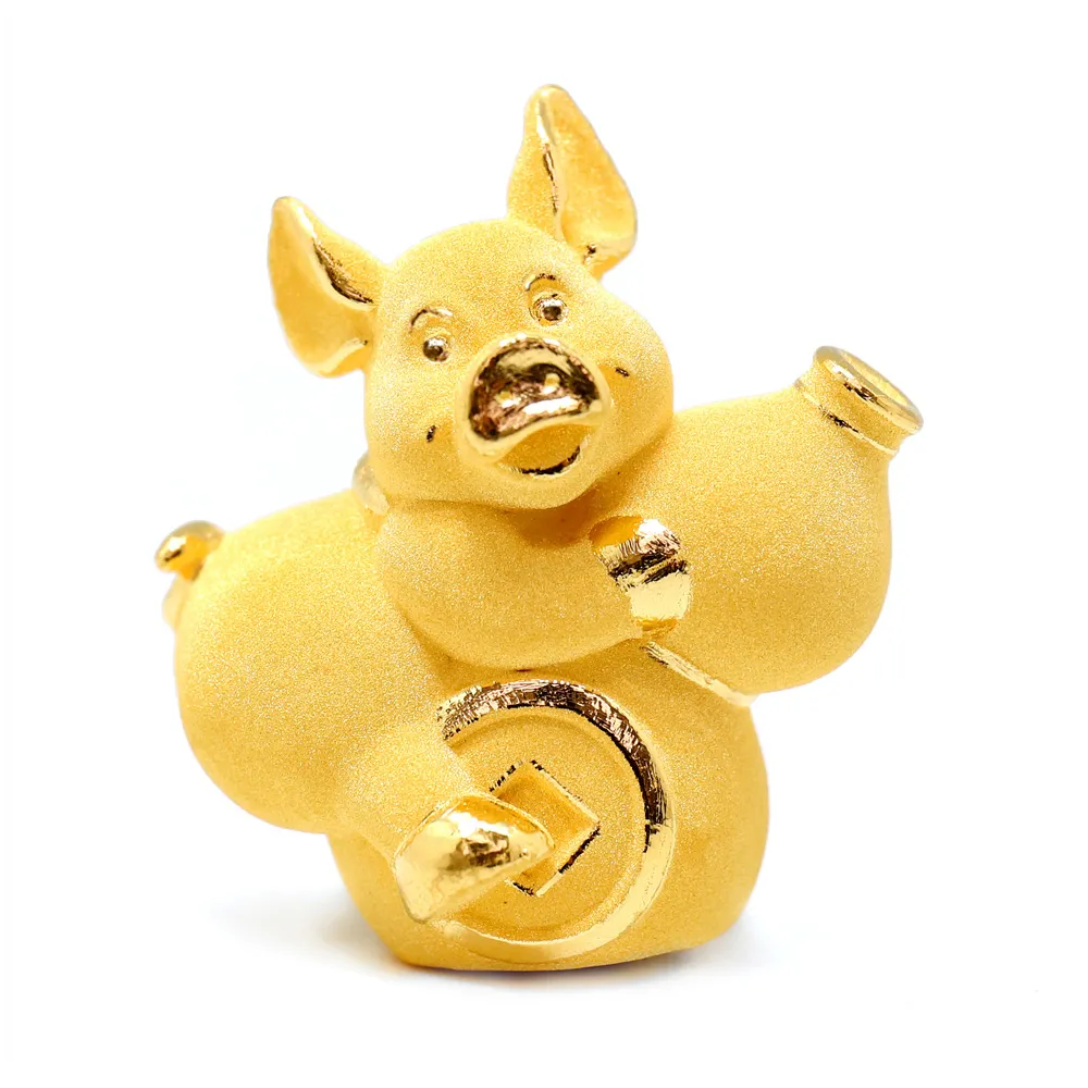 【生活金藝】黃金豬擺件 福祿金豬(金重足0.70錢)