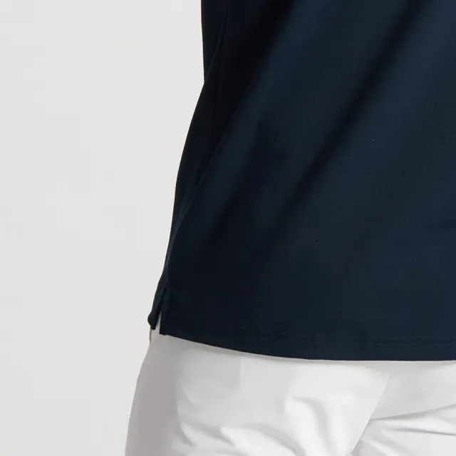 【Munsingwear】企鵝牌 男款藏青色 3D立體感毛巾繡涼感短袖POLO衫 MGXJ2038