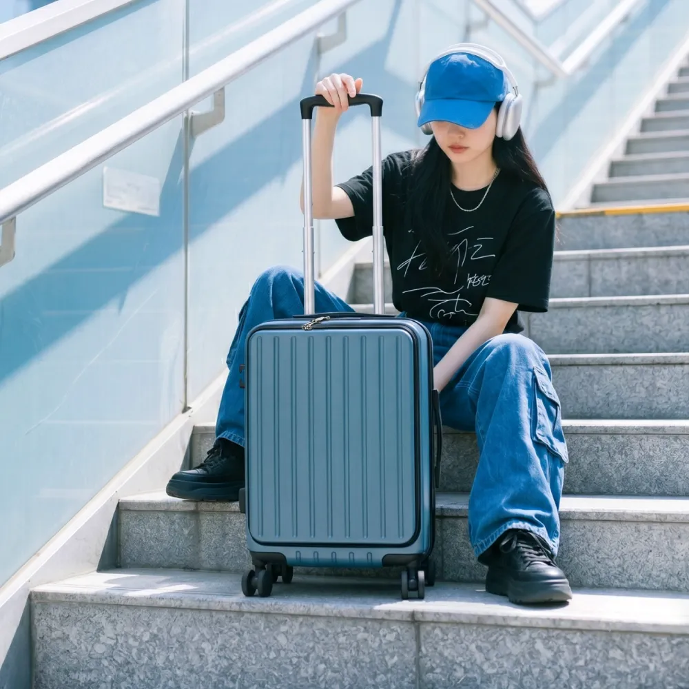【American Explorer 美國探險家】20吋 前開行李箱 速達 TSA海關鎖 靜音輪 前開式 CF22 旅行箱 登機箱