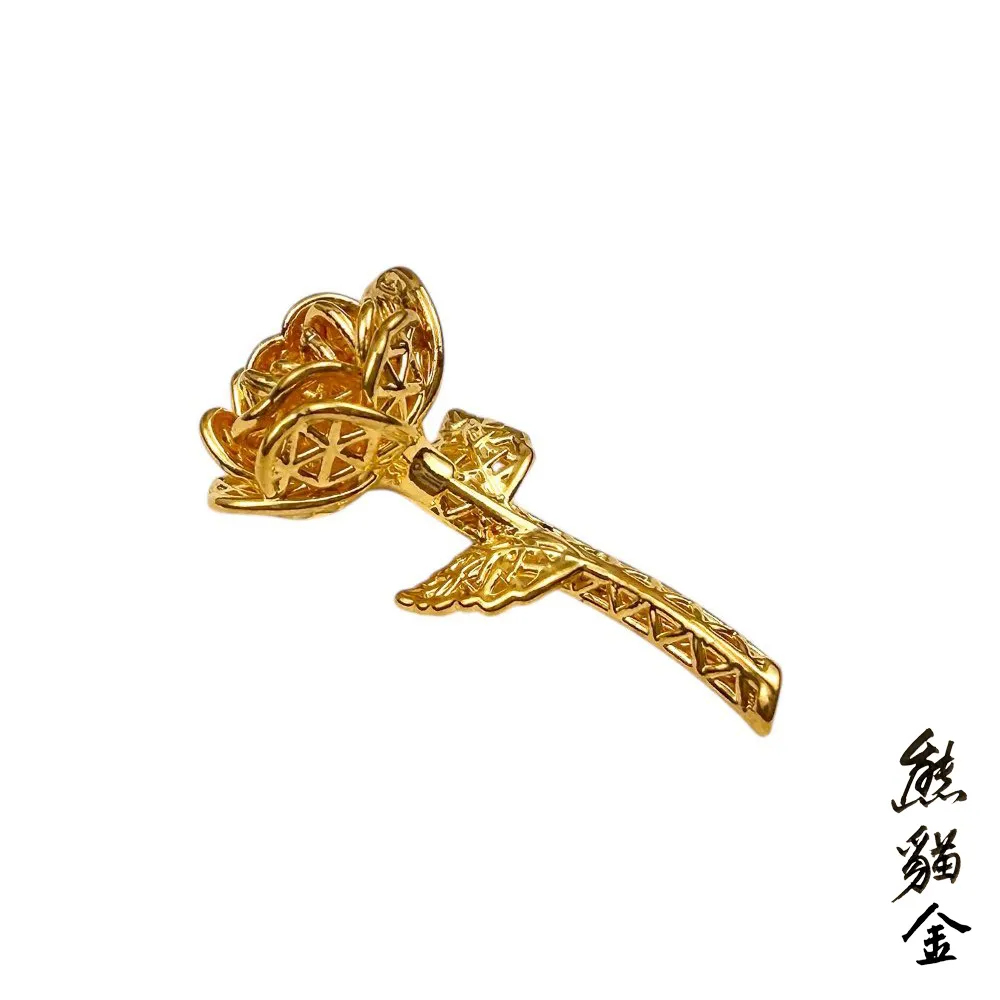 [熊貓金]黃金擺飾金燦玫瑰0.29錢