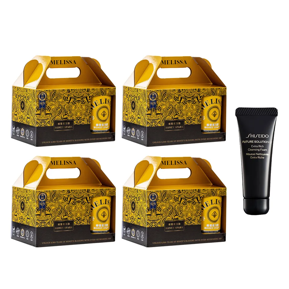【Melissa】蜂蜜氣泡飲330mlx24瓶(6入裝X4盒) 加贈資生堂極上御藏潔膚皂15ml