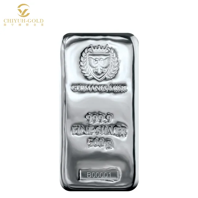 【CHIYUH-GOLD 錡宇金業】波蘭Germania Mint-盒裝500克澆鑄銀條-國際白銀條塊-投資銀條