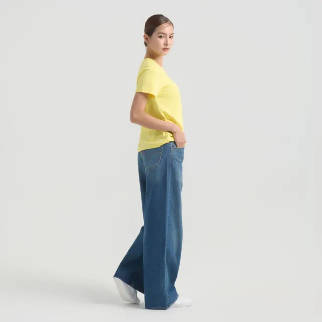 【LEVIS】寬鬆中腰牛仔褲 / 微彈性 / 可調節腰部設計 女生牛仔褲 熱賣單品 001UP-0050