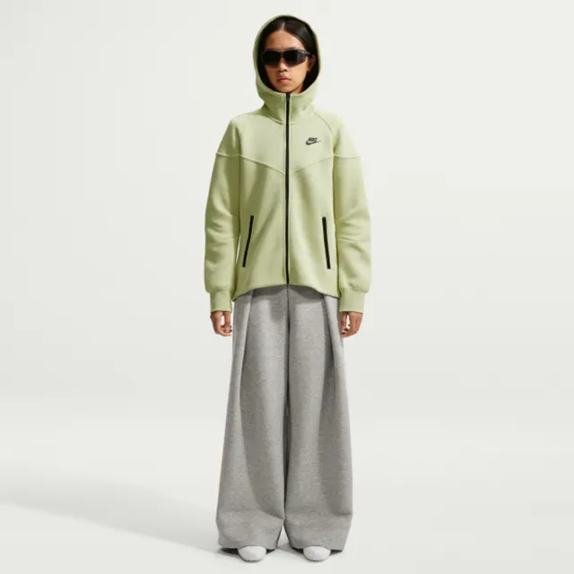 【NIKE 耐吉】長褲 女 AS W NSW TCH FLC HR PLT PANT W 運動 休閒 百褶 喇叭褲 寬版 灰 (FV8053063)