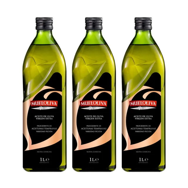 【慕雅利華】琵卡答特級初榨冷壓橄欖油1000ml X 3瓶(可生飲/出廠酸價0.17%)