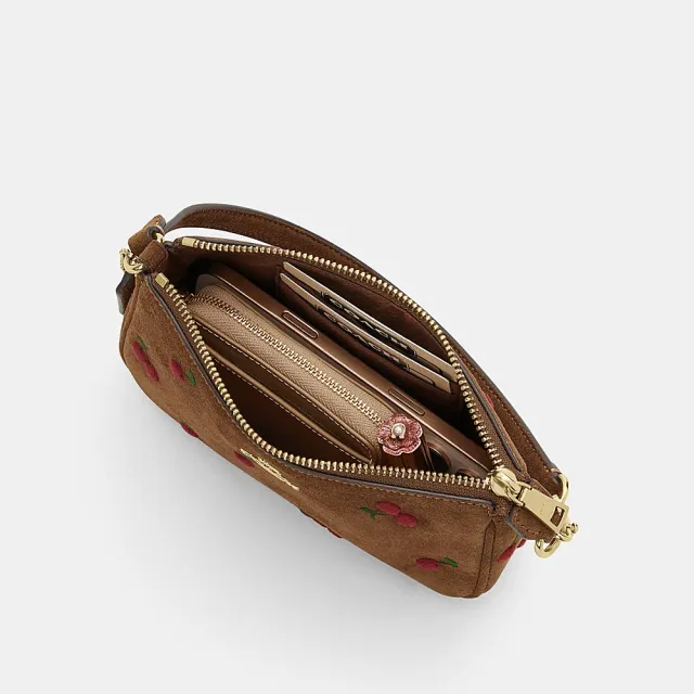 【COACH】蔻馳官方直營 NOLITA 19 櫻桃刺繡手袋 單肩包 手拿包-IM/混合雪松木色(CFU90)